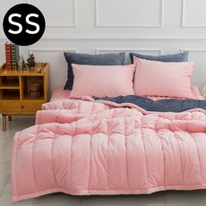 제오오스토어 극세사 차렵이불 베개커버세트 슈퍼싱글-핑크 베개솜별매 침대매트패드 침대스커트 패드스프레드 베드스프레드