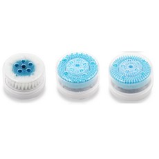 矽膠洗臉儀 電動洗臉刷 便携臉部毛孔清潔 3個刷頭, 藍色刷頭組（不含主機）