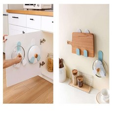 물결샵 벽부착식 다용도 냄비뚜껑 걸이 거치대 받침대 주방 정리대