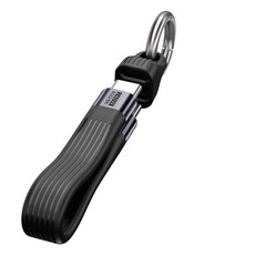 투에이비 PD 240W C to C 초고속 충전/데이터 전송 키링 숏 케이블, 1개, 블랙, 13cm