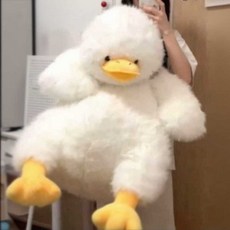 (40cm) 대왕오리 인형 털북숭이 애착 쿠션, 1개, 2. 40cm 노랑 오리