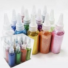 ABC에듀 색깔가루 60ml 대용량 반짝이가루 12색 세트, 1세트