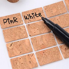 우든 코르크 라벨 스티커 원형 24P 30mm 우드 식물, 기본