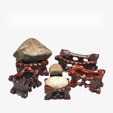 수석 받침대 돌 화분 불상 원목 인테리어 장식품 정원 받침, 01.직사각 홈 없음 7x5x5cm