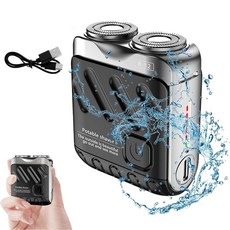 R-12 러기지 전기 면도기 수염 면도기 미니 및 휴대용 여행 가방 디자인 가정용으로 오래 사용할 수 있는 USB 충전식 원버튼 오렌지, Black