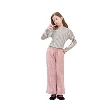 빈폴 BEANPOLE KIDS 여아 소프트 골지 세미와이드 팬츠 라이트 핑크 BI5921G01Y 276757