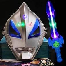 發光賽羅奧特曼面具兒童發光寶劍玩具 - 歐布羅索烈火奧特曼刀劍角色扮演, 捷德面具+藍色聲光劍, 1個