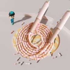 竹節跳繩兒童運動軟珠跳繩, 深粉拼淺粉, 1個