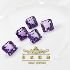 藝釩珠寶 紫水晶阿斯切形方裸石, 1個, 9mm