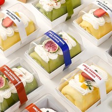 [뽀장뽀장] 심플 롱타입 26cm 포장띠지 도시락 샌드위치 긴 스티커, 50개, 혼합