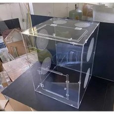 昆蟲爬蟲兩棲類壓克力寵物飼養箱，直立樹棲，大小樣式訂製, 1個, 中/面寬25*深度25*高度40cm