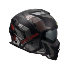 ASTONE SK6-VA1彩繪可拆式全罩安全帽，全罩式設計，可拆洗內襯，通風透氣，守護您的騎行安全, 平黑/紅