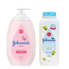 존슨즈 베이비 핑크 로션 500ml + 콘스타치 파우더 200g 2종 세트, 1세트