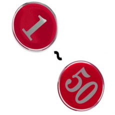 레인보우가든 원형 62mm 에폭시 번호판 블루 1~50 1P 사물함번호표, 32