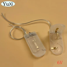 CR2032 버튼 코인 셀 배터리 홀더 케이스 커버에 대 한 5Pcs ON-OFF 스위치 리드 와이어 3V 상자 단일 듀얼, 05 5Pcs-6V Clear