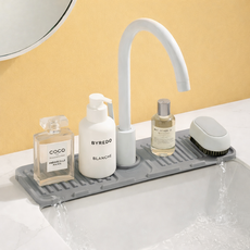 모와다온 물빠짐 싱크대 세면대 실리콘 배수매트, 1개, 그레이