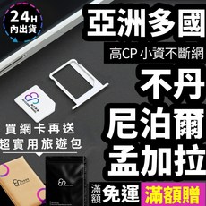 【YC】不丹、尼泊爾、孟加拉SIM卡 1 10天、網路、網卡、印度、斯里蘭卡、尼泊爾、不丹、孟加拉、隨插即用、免設定, 小資選 YC總量6GB,3天