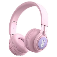 粉色兔子兒童無線藍牙耳機，柔軟舒適，可折疊便攜，內置麥克風，音量限制, 粉色, 3099粉