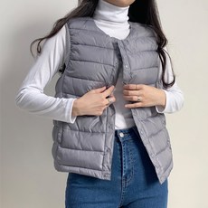 핫투 남녀공용 경량 패딩 조끼 웰론점퍼 U넥 베스트 이너패딩