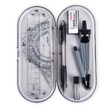 중학생 수학수업용 각도기 컴퍼스 필기세트 생일선물 팬시자 직각자 공예용자 초딩, 1개