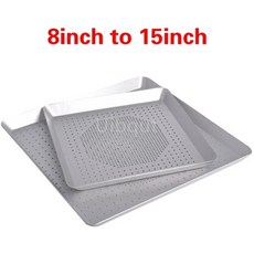 가정용 베이킹 논스틱 사각 펀칭 피자 플레이트 케이크 빵 접시 알루미늄 합금 홀 팬, 06 13 inch-33x33x2cm