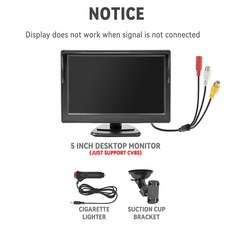 KTYDKP 인치 자동차 AHD 모니터 화면 역방향 양방향 차량 주차 비디오 디스플레이 후면보기 카메라 입력 TFT 백업, KT 500A XP CL
