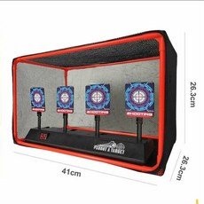 전자사격타겟 자동회전 점수표 전동과녁 게임표적 실내놀이 슈팅완구 장난감총, 기준, 4 비트 + 방탄 메쉬 프레임