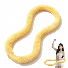 2026 JOMO 6세대 소프트 인조 토끼털 가중 훌라후프 2kg 여성용 복부운동 다이어트 뱃살 허리운동 홈트, 1개, Yellow, 2000g