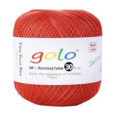 Golo 크로셰 실 크로셰 실 핸드 니트 태팅 실 201, 238-레드 오렌지