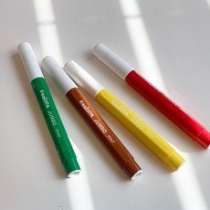 이탈리아 식물성 염료 아기 마카펜 드로잉펜 잘지워지는 수성펜 6색, 수성욕실펜6색