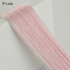 솔리드 컬러 스트링 커튼 100200cm & 그레이 화이트 블랙 클래식 라인 윈도우 Vanlance 룸 디바이더, 베이지옐로우, 300x260cm, 03 핑크