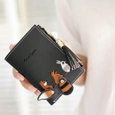 台灣出貨 錢包 短夾 小清新女士繡線可愛卡通錢包 韓版三合一短款流蘇拉鏈折疊零錢包