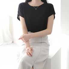 女款寬鬆圓領基本款休閒風鏤空Taro蝙蝠袖短袖針織衫