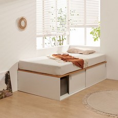 파로마 소이 빅 슬라이딩 통큰 수납침대 SS+독립매트 YCW147, 메이플화이트