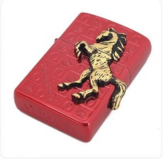 엔젤윙스 지포형라이터 남친선물 오일 기름 방풍 선물용 휴대용, Horse-실버