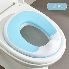 兒童馬桶坐便圈小孩坐便器馬桶圈男女寶寶通用防濺廁所便攜式 副廠商品 爆品, 霧霾藍 升級加高前坐檔 ,全新升級TPE軟墊款 贈強力掛鉤