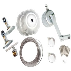 【SW】雙桿式升降曬衣架（含桿）手搖曬衣架 雙孔升降晾衣架 贈防風勾, 【單桿升降曬衣架】+不鏽鋼衣桿*1