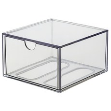 透明抽屜收納盒，桌面整理盒，文具化妝品收納，多尺寸可選, 03.大號, 1個