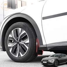 위드미카 더뉴 EV6 페이스리프트 (2024.07~ ) 호환 차량용품 흙 튐방지 오염방지 머드가드 (GT라인 호환불가), 더뉴 EV6 호환 머드가드 블랙, 1세트