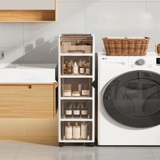 좁은 욕실 틈새 슬라이딩 수납장 미니 서랍형 변기용 예쁜 화장실 수납 가구, 단일옵션