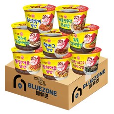 오뚜기 컵밥 8종 세트 (춘천닭갈비+불닭마요+차돌강된장+햄버그+쇠고기미역국+톡톡김치+참치마요+부대찌개) + 블루존물티슈, 1세트