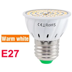 9W LED 전구 실내용 E27 천장 220V 스포트라이트 E14 콘 램프 샹들리에 GU10 침실 GU5.3 홈 데코 조명, 04 E27 Warm White, 01 60leds