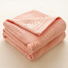 여름 순면 거즈 담요 소파 커버러그 침대용 시원한 썸머 블랭킷 소형 에어컨 이불, 1개, 로거 핑크