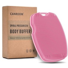 Canroom 실리콘 바디 스크러버 아연 방지 주입 고탄성 빗살 각질 제거 샤워 셀룰라이트 감소 릴렉스 용 Azure 242104, 핑크, 1개, 1개