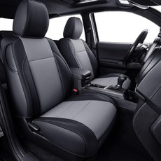 [跨境專供]亞馬遜豐田Tacoma五座專車專用全皮汽車坐墊四季通用, 1個, 黑灰色:2016-2023 Crew Cab