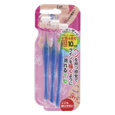 카이 쁘띠 눈썹칼 T형 10mm 3개입 PET-3B, 1개, 블루