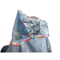 兒童機車安全座椅後靠背扶手：舒適安全，可調式設計，安裝簡易, 五點式安全帶款＋雨罩透明, 1個