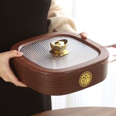 仿木紋乾果盒 糖果收納盒, 木紋招財進寶-單層5格, 1個