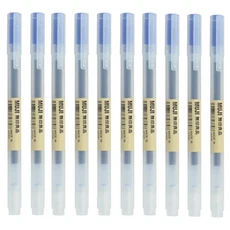 10 개/대 0.38/0.5mm 젤 펜 검정/파랑 잉크 MUJIs 학교 사무실 공급 편지지 비즈니스 서명, 01 0.5mm, 02 Blue-10pcs