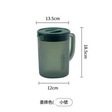 日式家用冷水壺 小號透明白, 小號輕奢綠 加厚 2200ml, 1套, 2200L